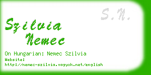 szilvia nemec business card